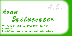 aron szilveszter business card